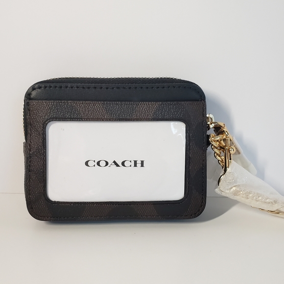 ❤COACH  | Card Case with Chain Strap in Signature Canvas - Picture 4 of 13